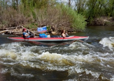 Сплав по реке Калитва в мае 2019. Бодренько через перекаты.